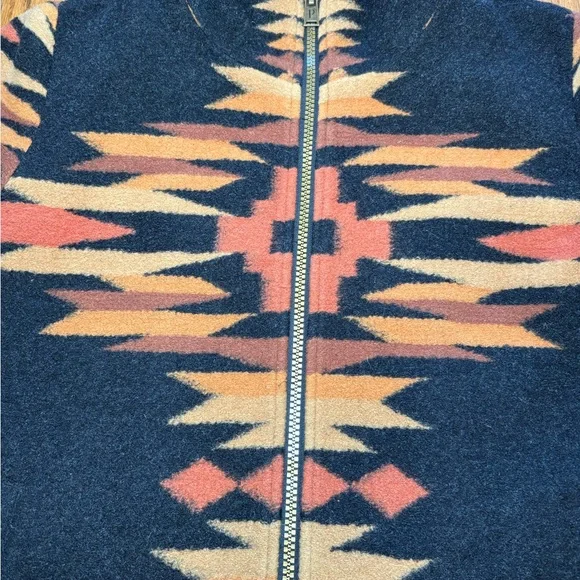 Pendleton South Western Wool Blend Full Zip Funnel Neck Winter Jacket Coat M - Picture 6 of 15